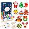 OCHIDO 36 Pcs Wooden Christmas Ornaments for Hanging Decorations,12 Styles Unfinished Wooden Slices with Holes for Paintable Crafts,Kid DIY Craft Gift Toys with Paint Set for Girls and Boys Ages 5-12
