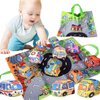 9 PCS Toddler Plush Car Toys Set with Playmat Map Storage Bag. Early Learning Toys for 1-3 Year Old Boys and Girls