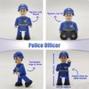 FUNERICA Toy Police Officer Set (3 Pcs) Detailed and Imaginative Little People Police Action Figures for Toddlers and Kids -Community Helpers Figurines Play Policeman Toys Play Figure Playsets
