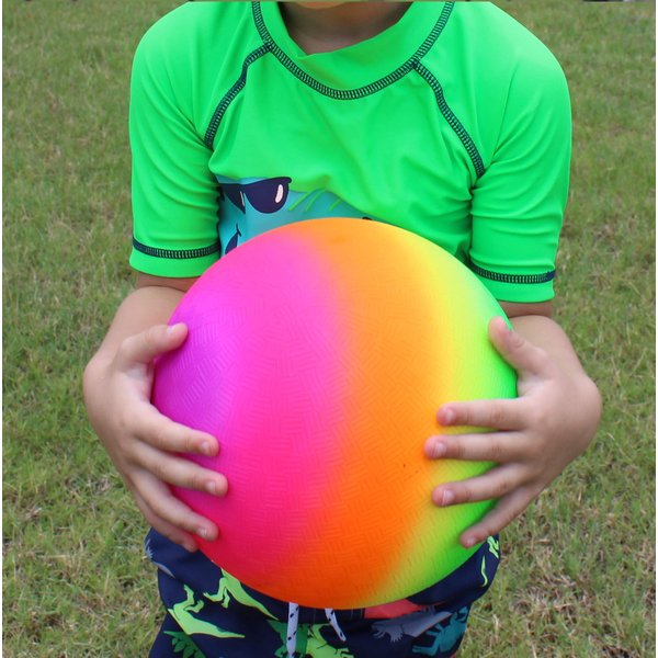 Toys+ 8.5 Inch Rainbow Colored Playground Ball (1 Rainbow Ball)