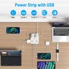 Surge Protector Power Strip with USB, TROND Ultra Thin Flat Plug 15ft Extension Cord 1625W, 3 USB A & 1 USB C, 8AC Outlets 1440J Surge Protection Wall Mount for Home Office Dorm Room Essentials, White