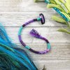 Turquoise and Purples Colorful Hair Clip In, Handmade Yarn Hair Extension