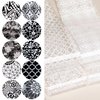 XEAOHESY 20 Rolls Black White Lace Nail Art Foil Transfer Sticker Kit Flower Foil Transfers Decals Lace Flowers Nail Foil Transfer Stickers Sheets Nail Art Sticker Foil Nail Wraps for Foil Nail Art