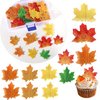 Rsstarxi 111 Pack Edible Fall leaves Cupcake Toppers Gold Leaf Cake Toppers Autumn Maple Leaves Wafer Rice Paper Baking Food Decorations for Thanksgiving Wedding Birthday Party Cake Decorations