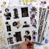 Dwpetzo Scrapbook Stickers for Journaling Adults, Pre-Cut Transparent Stickers, Scrapbooking Materials, Waterproof Sticker Book for Junk Journals, Scrapbook Supplies