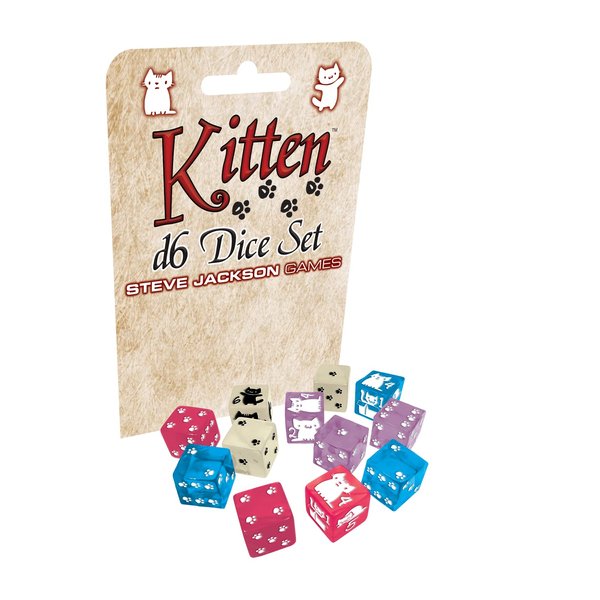Kitten d6 Dice Set | 12 Pcs | 16mm Six-Sided | Pearlized Dice | Tabletop Roleplaying Games | RPG | from Steve Jackson Games