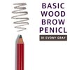 BOM Basic Wood Brow Pencil, Waterproof Smooth Fine Shape for Beginners (01 Ebony Gray)