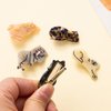 Grey Cat Hair Clips,Cellulose Acetate Hair Clips,Small Hair Clips for Girl,Pack of 2