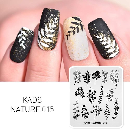 KADS Stamping Plates Leaf Nature Manicure Template Nail Art Image Plate Nail Design Tools(NA015)