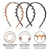 3 Pcs Zig Zag Headbands Shark Tooth Hair Comb Headband Wavy Shape Headband with Teeth Hair Band Hair Hoop Accessory Plastic Headbands for Women Men