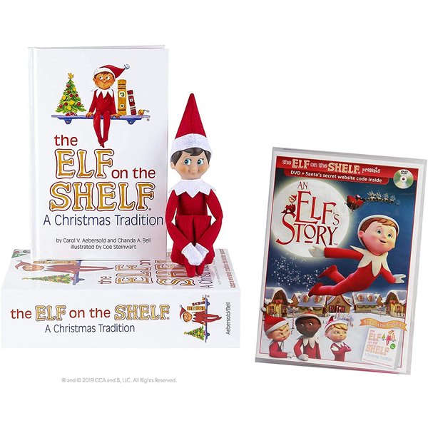 Elf on the Shelf Blue Eyed Boy with Bonus "An Elf Story" DVD - Direct From North Pole in Limited Edition Official Gift Box