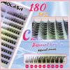 Momolash Natural Lash Clusters Wispy Individual Eyelash Clusters D Curl Left&Right Cat Eye Lashes Cluster Eyelashes Extensions 180pcs DIY Cluster Lashes (KLS130-16-Wispy)