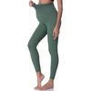 POSHDIVAH 2Pcs Women's Maternity Leggings Over The Belly Pregnancy Yoga Pants Active Wear Workout Leggings Black Crab Green Medium