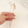 2 Pcs Metal Flower Tassel Hair Pins Vintage Pearl Flower Hair Sticks Retro Hair Chopsticks Elegant Chignon Pins Hair Accessories for Women and Girls (Gold, Silver)