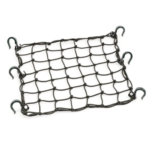Powertye 50152 Black 15inX15in Cargo Net Featuring 6 Adjustable Hooks & Tight 2inx2in Mesh