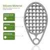 KOUPA Silicone Curly Hair Brush with Pick Comb, One Piece Twist Curl Comb for Afro Curls, Washable Hair Tool for Men Women, Grey