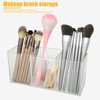 Cerpourt Clear Makeup Brush Organizer,Acrylic Cosmetic Brushes Storage Holder with 3 Slots,Pencil Pen Holder for Desk,Desk Organizer and Accessories for Vanity