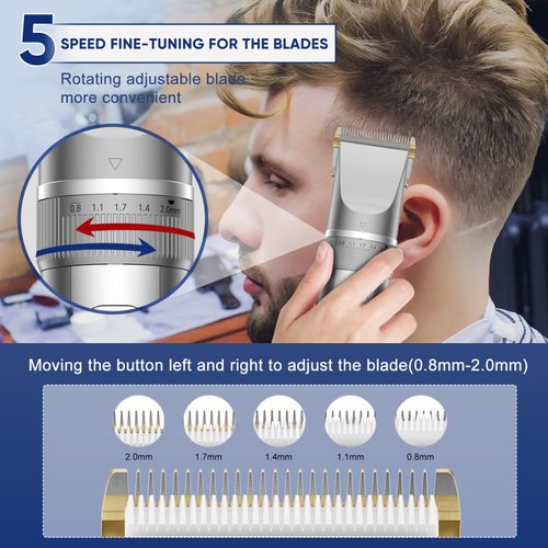 Haosens Rechargeable Hair Clippers for Men, Cordless Hair Trimmers for Men, Electric Hair Clippers - Clippers and Trimmers Set for Convenient at Home Haircutting
