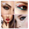 100 pcs Face Rhinestones, Colorful Aurora Self Adhesive Diamonds Face Sticky Gems with Tweezers Fabric Butterflies Multi-Style Sequin Stickers for Women Face Body Makeup