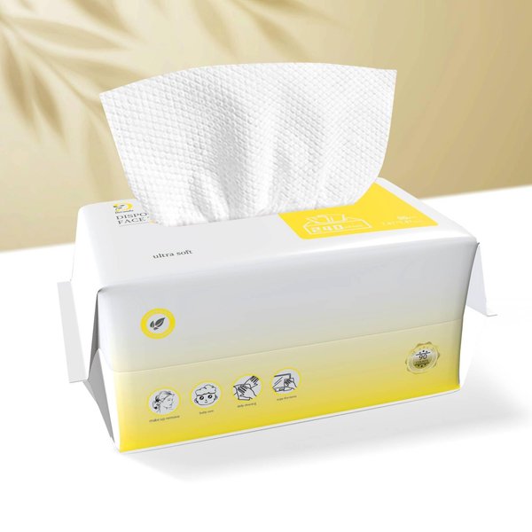 Dzronda Disposable Face Towel | Ultra-Soft Face Towelettes Disposable | Multi-Purpose Thick Daily Clean Towels for Washing, Drying, Skincare and Makeup Remover | 90 Count