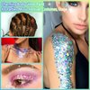 Body Glitter Gel,30ML Holographic Face Adhesive Mermaid Sequins Body Chunky Glitter Powder Liquid Lotion for Women Hair,Festival Carnival Makeup,Girls Stage,Rave Accessories - Metal Violet