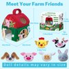 Elfew Baby Toys 6-12 Month, Soft Barn Farm with Stuffed Animals, Baby Montessori Sensory Toys, Plush Farm Animals for Toddlers 1-3, Plush Play Set with Barn