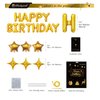 iPartycool 24pcs Happy Birthday Balloons, Birthday Decorations, 3D Gold Premium Foil Letter Happy Birthday Banner with 6pcs Star Balloons for Kids Men Women Adults Birthday Party Decorations Supplies