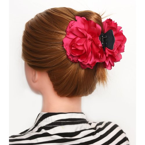 Chaormrey Flower Hair Claw Clips for Women,Big Hair Claws Floral Hair Clamps Clips Girls Hair Accessories Wedding Birthday Pack of 6