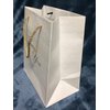 MODEENI 8x10 Pure White Thank You Gift Bags with Gold Foil Handles - 12 Bags - Medium Size 8x5x10 - Luxury Paper Shopping Boutique Bags with Matte Embossed Finish