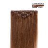 18" Human Hair Extensions Clip in Remy Hair for Women - Silky Straight Clip in Hair Extensions 60grams 4pieces Light Brown #6 Color