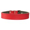 Thick Genuine Leather Dog Collar, Cotton Padded, 1.25" Wide. (Neck Circumf.: 21.5"-25", Red)