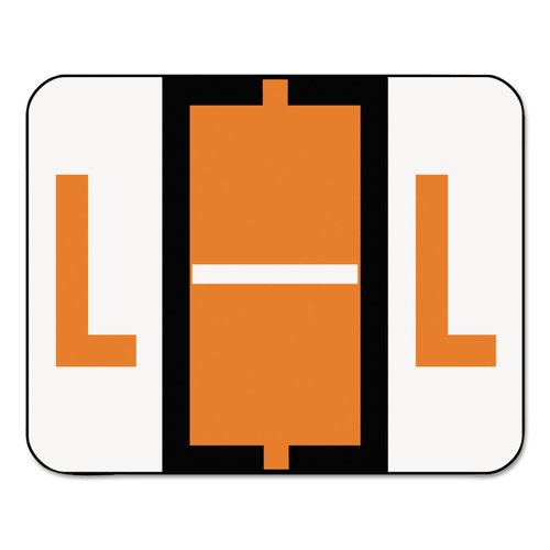 Smead 67082 A-Z Color-Coded Bar-Style End Tab Labels Letter L Dark Orange 500/Roll