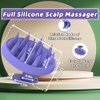 YalsFTY Silicone Hair Shampoo Brush Scalp Massager, Soft Head Hair Massager for Promoting Hair Growth and Relaxing Stress, Scalp Scrubber Exfoliator for Removing Dandruff (Purple)
