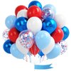 Red Blue White Balloons, 60 Pcs 12 Inches Red White Blue Balloons Set, Blue and Red Party Balloons for Boys Kids Birthday Shower Graduation Party Decorations