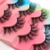False Eyelashes 15mm Faux Mink Lashes 3D Natural Eye lashes Soft Wispy Curly Lashes Five Pairs (15mm D05)