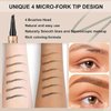 Eyebrow Pencil,Waterproof Brow Pen with Micro-Fork Tip,Smudgeproof Long Lasting Fine Sketch Microblading Pen，Natural Looking Eye Makeup Eyebrow Pen-01#Light coffee color