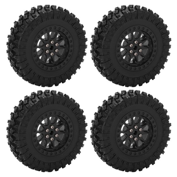 FastUU RC Car Tires Wheel, Wear Resistance Antislip RC Car Rubber Tires Excellent for WPL B14 B24 C14 C24 for MN D90 D91 D96 D99(R789BL Black)
