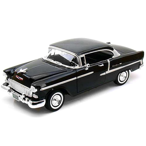1955 Chevy Bel Air Hard Top Black 1/18 Diecast Car Model by Motormax 73185bk