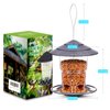 eWonLife Bird Feeders for Outdoors, Bird Feeder Outside Hanging, Easy Clean and Fill, Adjustable Feeder with Sturdy Wire and Roof, Plastic, for Garden, Backyard, Terrace(25 OZ/Pack)