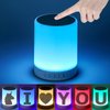 Night Light Bluetooth Speaker, DIY Touch Control Bedside Lamp Dimmable Multi-Color Changing, TWS Table Lamp for Bedroom, Best Birthday Gift Ideas for 10 11 12 13 14 Year Old Teenage Girls/Boys