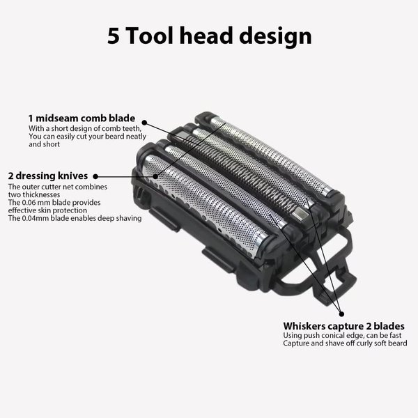 WES9032P Men's Electric Razor Replacement Inner Blade & Outer Foil Set for Panasonic, Compatible with ARC5 5-Blade Shavers ES-LV97-K, ES-LV67-K, ES-LV95-S, ES-LV65-S