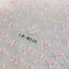 JMEOWIO 8 Sheets Heart Bow Tie Nail Art Stickers Decals Self-Adhesive Pegatinas Uñas Pink Nail Supplies Nail Art Design Decoration Accessories