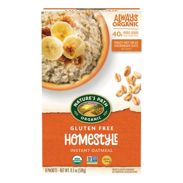 Nature's Path Organic Gluten Free Homestyle Instant Oatmeal, Non-GMO, 11.3 Ounce