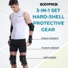 BODYPROX Knee Pads Elbow Pads Wrist Guards Set for Inline Skating, Skateboarding, Roller Derby, BMX Ride, and Rollerblading (Large)