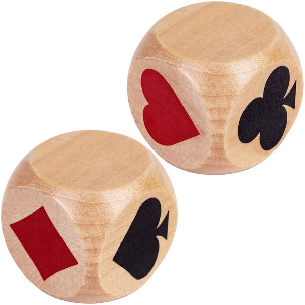 WodGod Double Trump Marker Dice Big Size 1.57''(4cm) Trump Indicator,Trump Suit Dice,Wooden Dice Cube,Lucky Dice,Great Tools for Euchre Pinochele Playing Cards,Great Euchre Gift for Bridge Cards