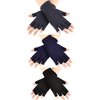 SATINIOR 3 Pairs Women Fingerless Gloves Winter Half Finger Knit Gloves for Women Men (Black, Dark Gray, Navy Blue)