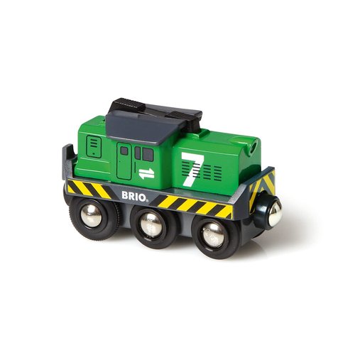 BRIO World 33214 - Freight Battery Engine - 1 Piece Wooden Toy Train Set for Kids Age 3 and Up, Green