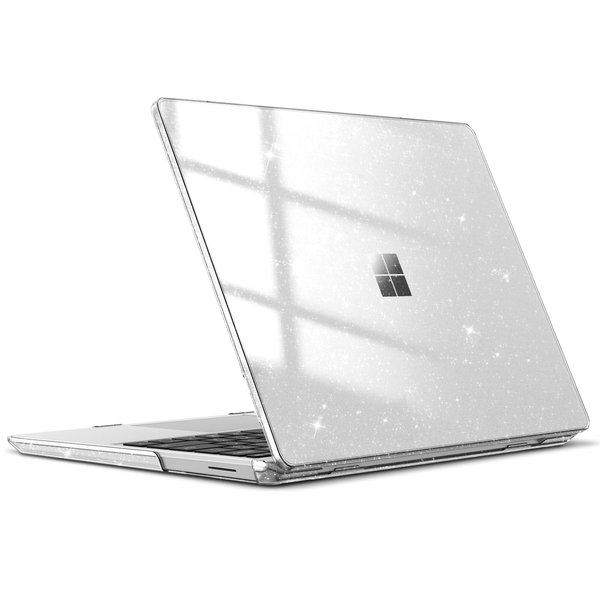 Fintie Case for 12.4 Inch Microsoft Surface Laptop Go 3 (2023) / Surface Laptop Go 2 (2022) / Surface Laptop Go (2020) Model: 2013 1943 - Protective Snap On Hard Shell Cover, Glittering Clear