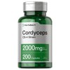 Horbäach Cordyceps Mushroom Capsules 2000mg | 200 Count | CS-4 Strain Cordyceps Sinesis | Non-GMO Herbal Supplement