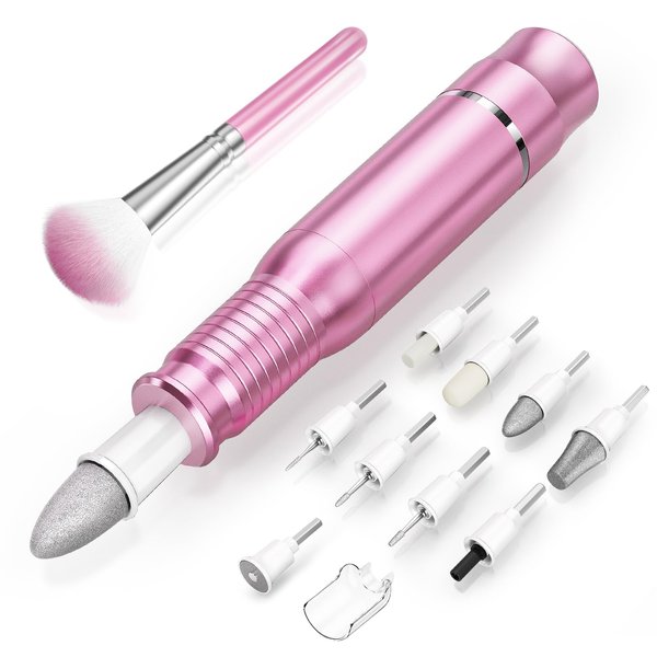 Subay Professional Manicure Pedicure Kit, Electric Nail Drill Set with LED Display, 25000RPM, 11-Piece Attachments Plus 20 Sanding Bands, Nail Grinder Tool for Women Men Baby Pets, with Dust Brush